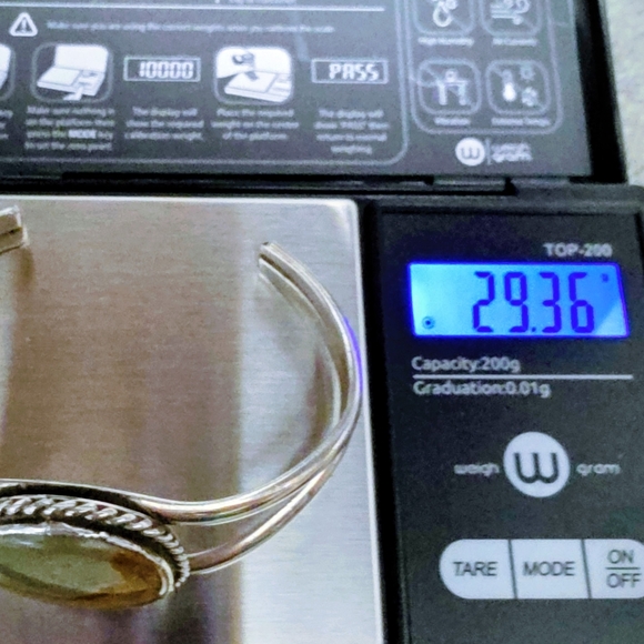 Vintage Native American Sterling Silver Cuff Bracelet with Jasper Stone 29.35 g - Picture 12 of 13